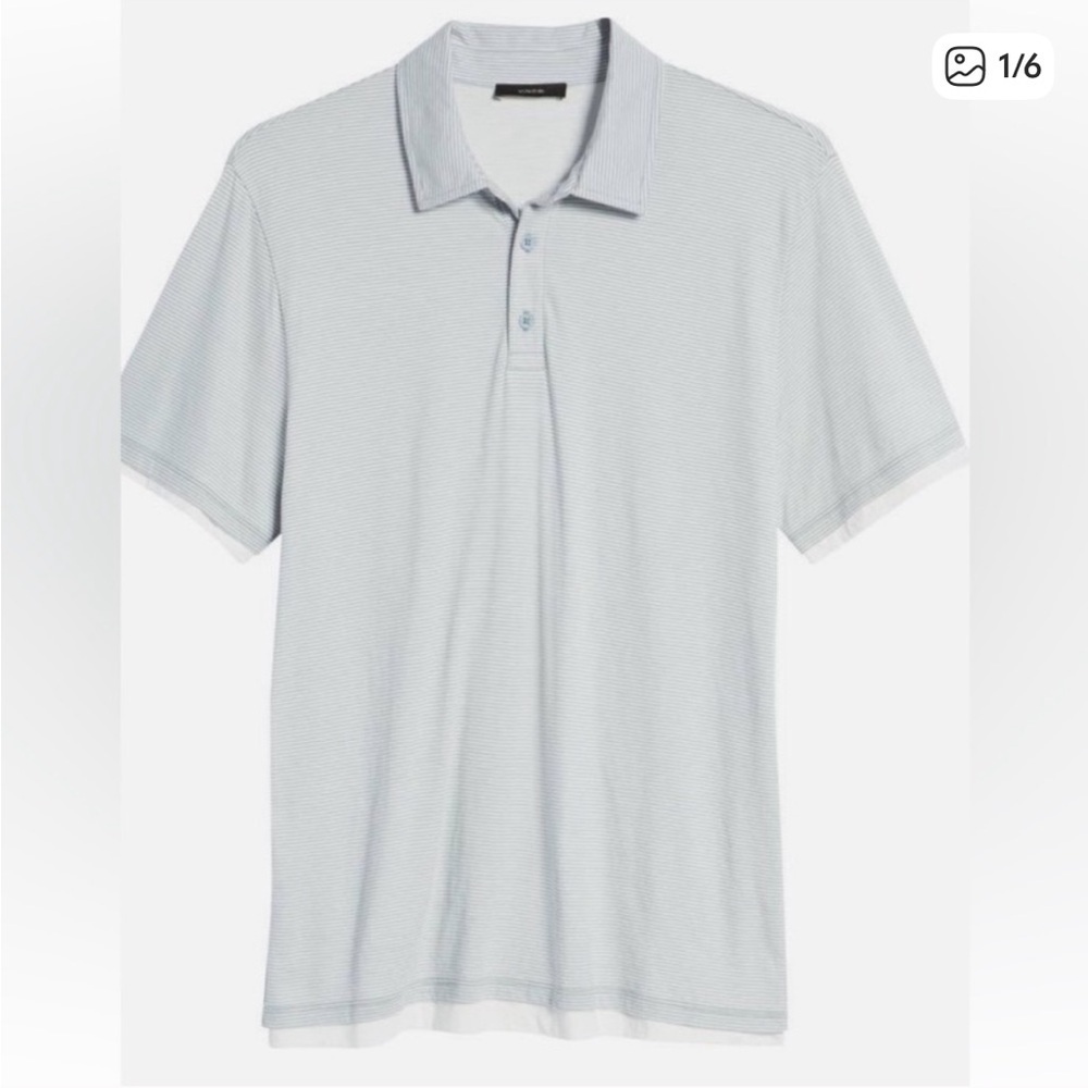 Vince Pima Cotton Double Layered Polo Shirt